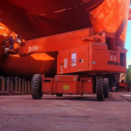 Aplikasyon an nan JUNJIN Telescopic Boom Lifts nan konstriksyon Shipyard ak a...